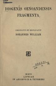 Cover of: Fragmenta. by Diogenes of Oenoanda