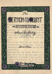 Cover of: The Sermon on the Mount