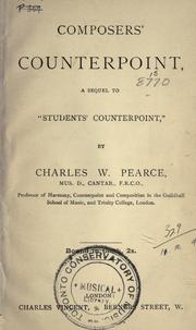 Cover of: Composers' counterpoint: a sequel to "Students' counterpoint,"