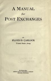 Cover of: manual for post exchanges