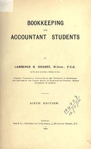 Cover of: Bookkeeping for accountant students.