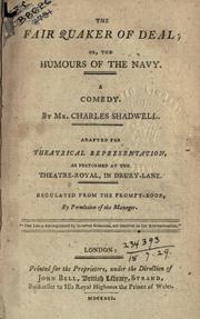 Cover of: The fair Quaker of Deal by Charles Shadwell, Charles Shadwell