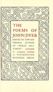 Cover of: The poems of John Dyer
