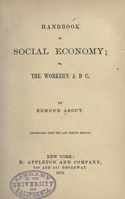 Cover of: Handbook of social economy by Edmond About