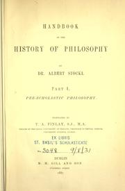 Handbook of the history of philosophy by Albert Stöckl