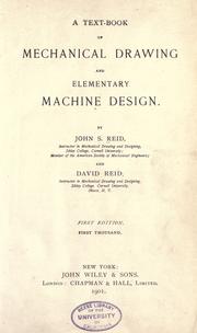 Cover of: A text-book of mechanical drawing and elementary machine design. by Reid, John S.