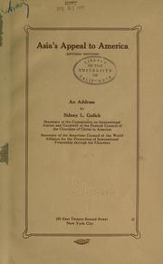 Cover of: Asia's appeal to America: an address