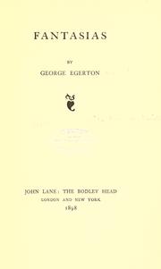 Fantasias by George Egerton