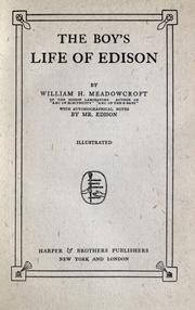 Cover of: Boys' life of Edison by Meadowcroft, Wm. H.
