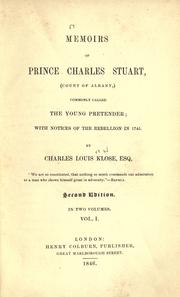 Cover of: Memoirs of Prince Charles Stuart by Karl Ludwig Klose