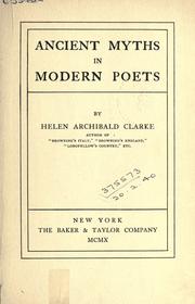 Cover of: Ancient myths in modern poets. by Helen Archibald Clarke