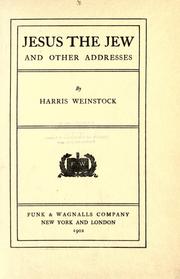 Front cover of Jesus the Jew by Harris Weinstock