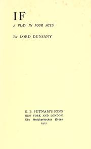 Cover of: If by Lord Dunsany, Lord Dunsany