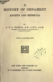 Cover of: A history of ornament