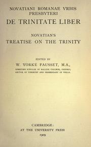 Cover of: Novatiani Romanae urbis presbyteri De Trinitate liber