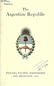 Cover of: The Argentine Republic