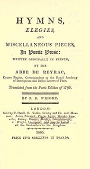 Hymns, elegies, and miscellaneous pieces in poetic prose by Reyrac abbé de