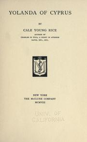 Cover of: Yolanda of Cyprus by Cale Young Rice