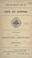 Cover of: Opinion of the consulting physicians on cholera, 1866.