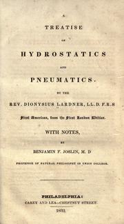 Cover of: A  treatise on hydrostatics and pneumatics by Dionysius Lardner
