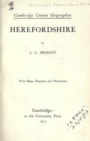 Cover of: Herefordshire. by A. G. Bradley