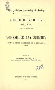 Cover of: Record series Volume 16: Yorkshire Lay Subsidy 1297 by Yorkshire Archaeological Society.