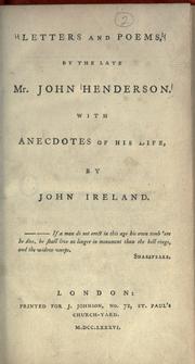 Cover of: Letters and poems. by Henderson, John