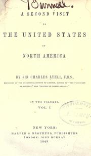 Cover of: A second visit to the United States of North America. by Charles Lyell