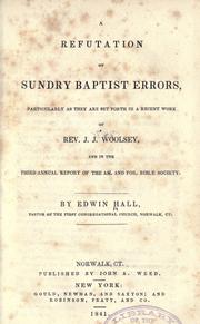 Cover of: A refutation of sundry Baptist errors by Hall, Edwin