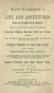 Cover of: Kit Carson's life and adventures by De Witt Clinton Peters, De Witt Clinton Peters