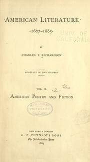 American literature, 1607-1885 by Charles F. Richardson