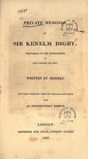 Cover of: Private memoirs of Sir Kenelm Digby by Sir Kenelm Digby