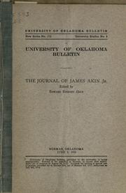Cover of: The journal of James Akin, Jr. by James Akin