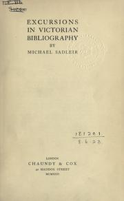 Cover of: Excursions in Victorian bibliography. by Michael Sadleir