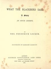 What the blackbird said by Hannah Jane Lampson Locker-Lampson