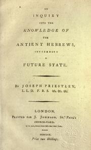 Cover of: An inquiry into the knowledge of the antient Hebrews, concerning a future state