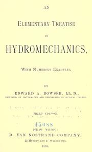 Cover of: An elementary treatise on hydromechanics with numerous examples.
