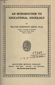 Cover of: An introduction to educational sociology