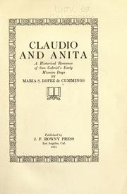 Cover of: Claudio and Anita by Maria Sacramenta Lopez de Cummings