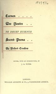 Cover of: Carmen Deo Nostro, Te decet hymnus: sacred poems