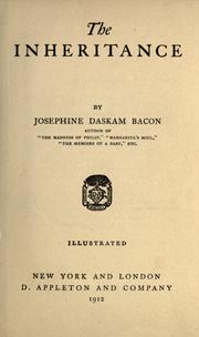 Cover of: The inheritance by Josephine Dodge Daskam Bacon