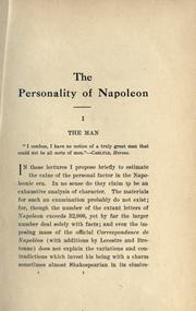 Cover of: The personality of Napoleon. by J. Holland Rose, J. Holland Rose