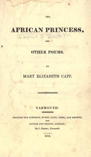 Cover of: The African princess, and other poems.