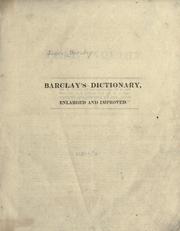 Cover of: A complete and universal English dictionary. by James Barclay