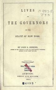 Cover of: Lives of governors of the state of New York