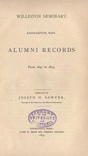 Cover of: Alumni records from 1842 to 1874.