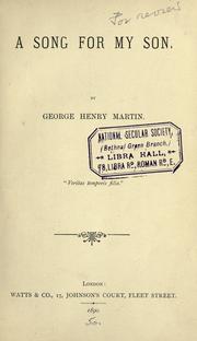 Cover of: A song for my son by George Henry Martin