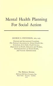 Cover of: Mental health planning for social action. by George S. Stevenson