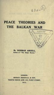Cover of: Peace theories and the Balkan war