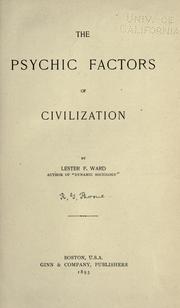 Cover of: The psychic factors of civilization by Lester Frank Ward